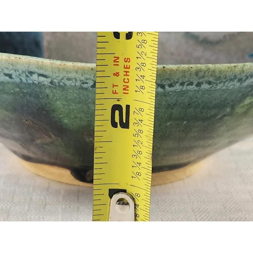 Beautiful Artistry Pottery Bowl Unique Drip Glaze Handmade Rice Soup Decor Signe